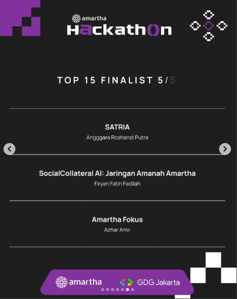Top 15 Finalist, Amartha x GDG Jakarta Hackathon